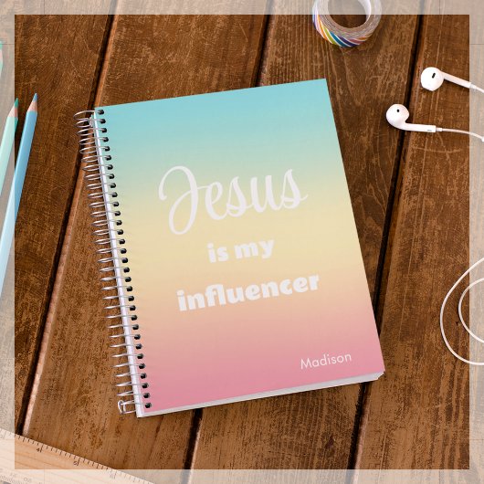 Jesus is my Influencer | Personalized Rainbow ノートブック
