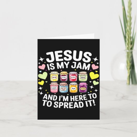 Jesus Is My Jam And Im Here To Spread Christian Bi カード (正面)