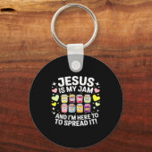 Jesus Is My Jam And Im Here To Spread Christian Bi キーホルダー (正面)