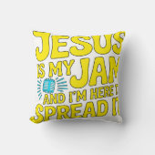 Jesus Is My Jam Funny Christian Faith Music クッション (正面)