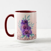Jesus Is My King - Custom Text Floral Mug マグカップ (左)