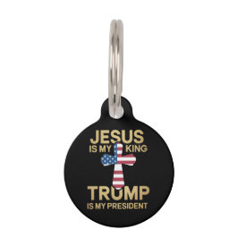 Jesus Is My King, Trump Is My President  ペット　ネームタグ