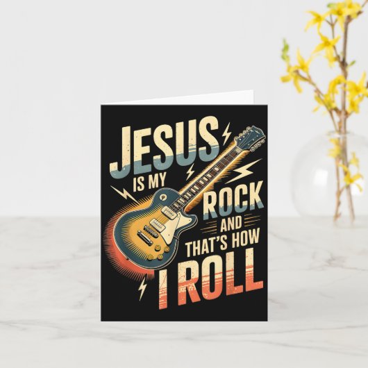 Jesus Is My Rock And That Is How I Roll Christian  カード (黄色い花)