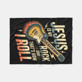 Jesus Is My Rock And That Is How I Roll Christian フリースブランケット (正面(横))