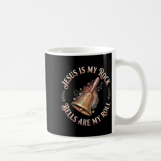 Jesus Is My Rock Bells Are My Roll Funny Handbell  コーヒーマグカップ (右)