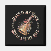 Jesus Is My Rock Bells Are My Roll Funny Handbell  マグネット (正面)