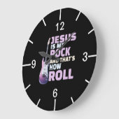 Jesus Is My Rock Wall Clock ラージ壁時計 (傾斜)