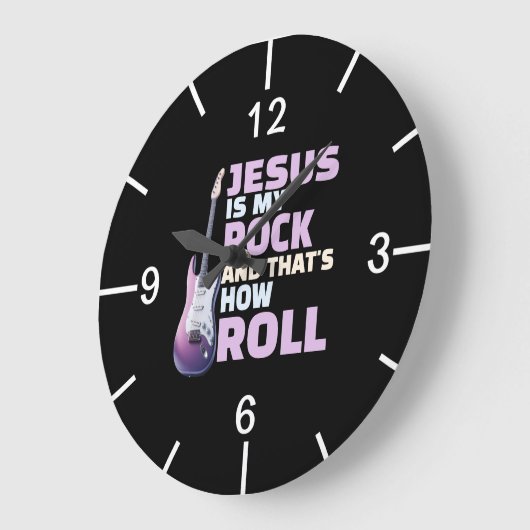Jesus Is My Rock Wall Clock ラージ壁時計 (傾斜)