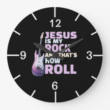 Jesus Is My Rock Wall Clock