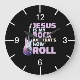 Jesus Is My Rock Wall Clock ラージ壁時計