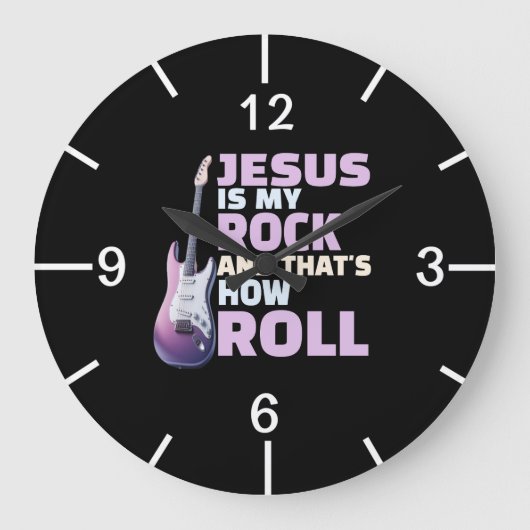 Jesus Is My Rock Wall Clock ラージ壁時計 (正面)