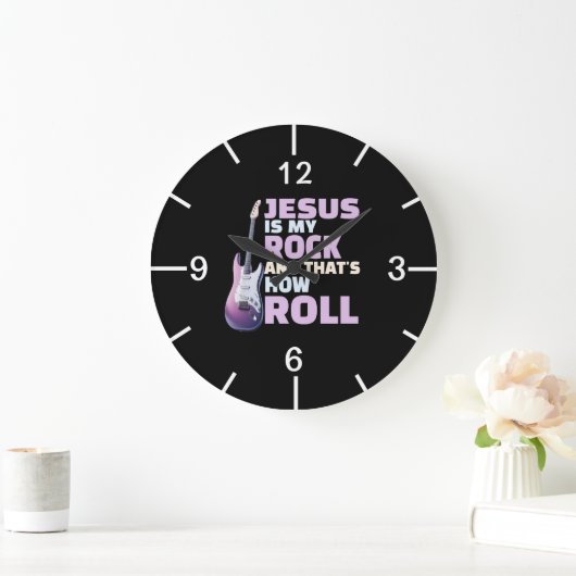 Jesus Is My Rock Wall Clock ラージ壁時計 (ホーム)