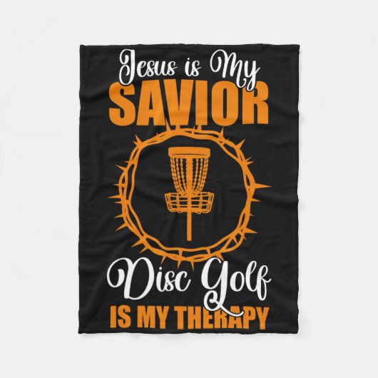 Jesus Is My Savior Disc Golf Therapy Disc Golf Des フリースブランケット (正面)