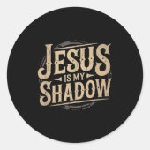 Jesus Is My Shadow Religious Fun Tee  ラウンドシール (正面)