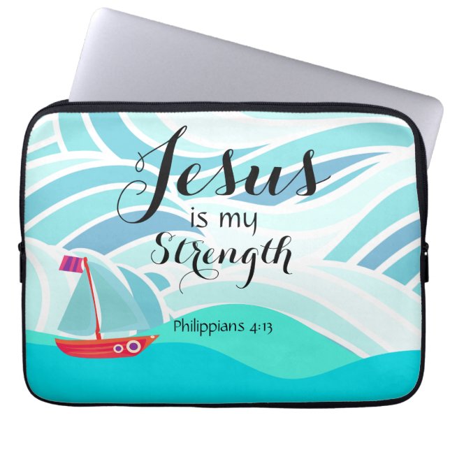Jesus is my Strength ラップトップスリーブ (正面)