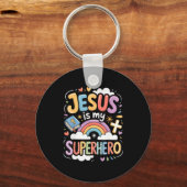 Jesus Is My Superhero キーホルダー (正面)