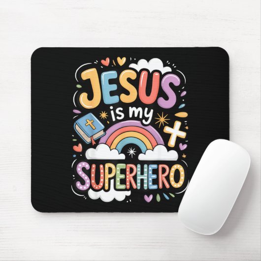 Jesus Is My Superhero  マウスパッド (マウス)