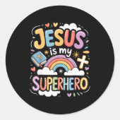 Jesus Is My Superhero  ラウンドシール (正面)