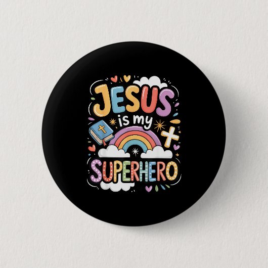 Jesus Is My Superhero  缶バッジ (正面)