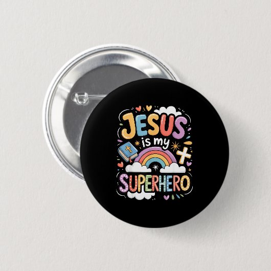 Jesus Is My Superhero  缶バッジ (正面&裏面)