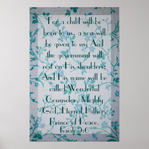 Jesus is Prince of peace bible verse Isaiah 9:6 ポスター