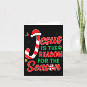 Jesus Is Reason For Season Christian Christmas Pjs カード (正面)
