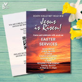 JESUS IS RISEN Custom CHURCH SERVICES Easter 招待状