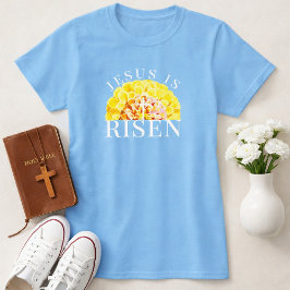 Jesus is Risen Floral Christian Spring Easter Tシャツ