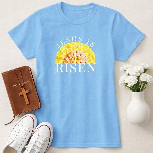 Jesus is Risen Floral Christian Spring Easter Tシャツ