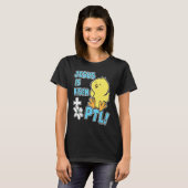 Jesus Is Risen PTL! Christian Easter Cute Yellow C Tシャツ (正面フル)
