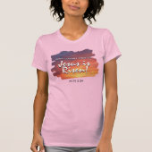 JESUS IS RISEN Sunset Christian Easter  Tシャツ (正面)