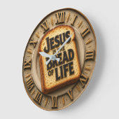 Jesus Is the Bread of Life ラージ壁時計 (傾斜)