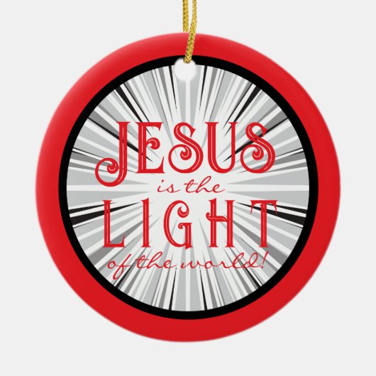 Jesus is the Light Ornament- Red/Black セラミックオーナメント (正面)