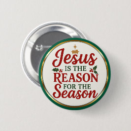 Jesus Is the Reason – Christian Christmas 缶バッジ