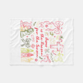 Jesus Is The Reason Christian Cross Coquette Bow C フリースブランケット (正面(横))