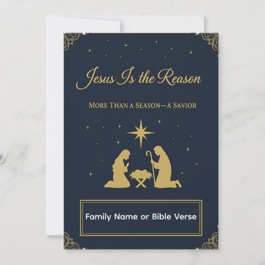 “Jesus Is the Reason” Elegant Christian Card シーズンカード (正面)