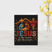 Jesus Is The Reason For Season Yarn Crochet Art De カード (黄色い花)