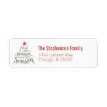 Jesus is the Reason for the Season ラベル<br><div class="desc">Add a festive detail to your Christmas cards! This return address label design features the message "Jesus is the Reason for the Season" shaped in a Christmas tree with a star on top. Personalize with your name and address.</div>