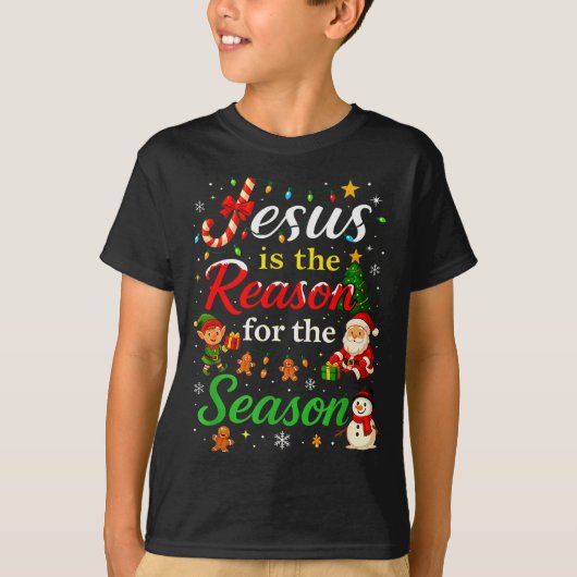Jesus Is The Reason For The Season Christmas Day X Tシャツ (正面)