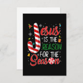 Jesus Is The Reason For The Season Christmas Pajam 出欠カード (正面/裏面)