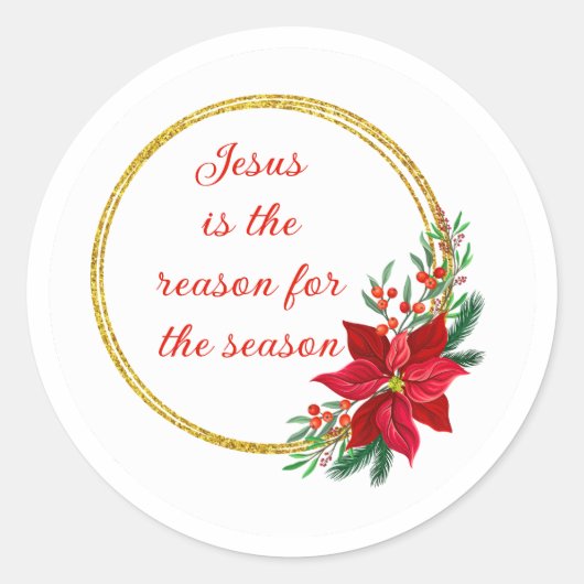 Jesus is the Reason for the Season Quote ラウンドシール (正面)
