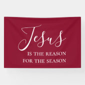 Jesus is the reason for the season Red Christmas 横断幕 (横)