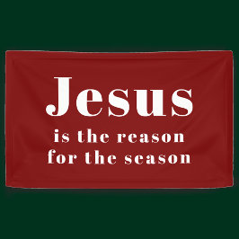 Jesus is the Reason for the Season Red Christmas 横断幕