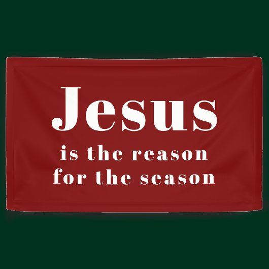 Jesus is the Reason for the Season Red Christmas 横断幕
