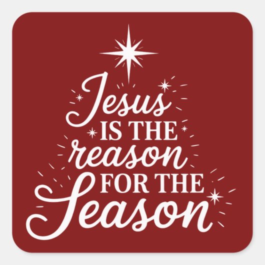 Jesus Is the Reason for This Season Christian  スクエアシール (正面)