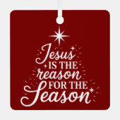 Jesus Is the Reason for This Season Christian メタルオーナメント (正面)
