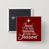 Jesus Is the Reason for This Season Christian  缶バッジ (正面&裏面)