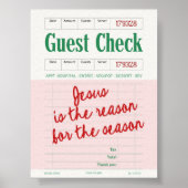 Jesus Is the Reason Guest Check Christmas Poster ポスター (正面)