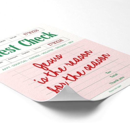 Jesus Is the Reason Guest Check Christmas Poster ポスター (角)