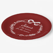 Jesus is the Reason | Hand Drawn Bow Red Christmas ペーパープレート (アングル)